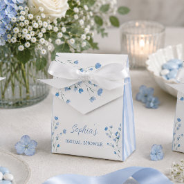 Elegant dammig blå slinga Coquette bröllopsdusch Presentaskar