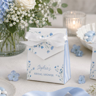 Elegant dammig blå slinga Coquette bröllopsdusch Presentaskar