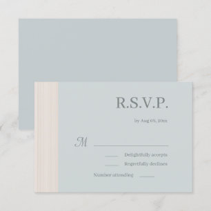 Elegant dammig blå trädgårdsrandiga bröllops-RSVP Inbjudningar