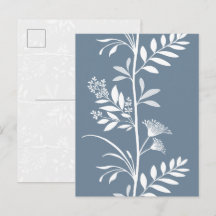 Elegant dammig blå vildblomma silhuett konst