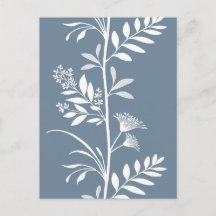 Elegant dammig blå vildblomma silhuett konst