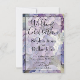 Elegant dammig lila blommigt Bröllop Inbjudningar