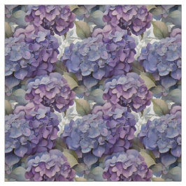 Elegant dammig lila blue water color hydrangeas tyg