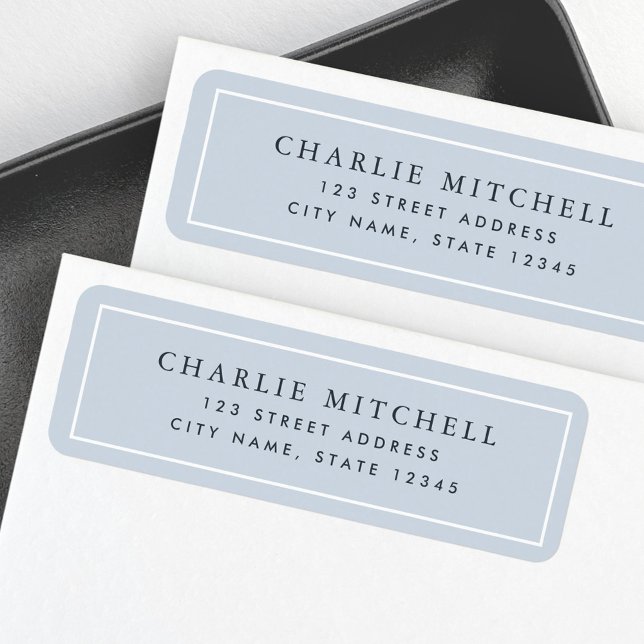 Elegant dammig ljusblå returadressetikett returadress etikett (Elegant dusty light blue return address label)
