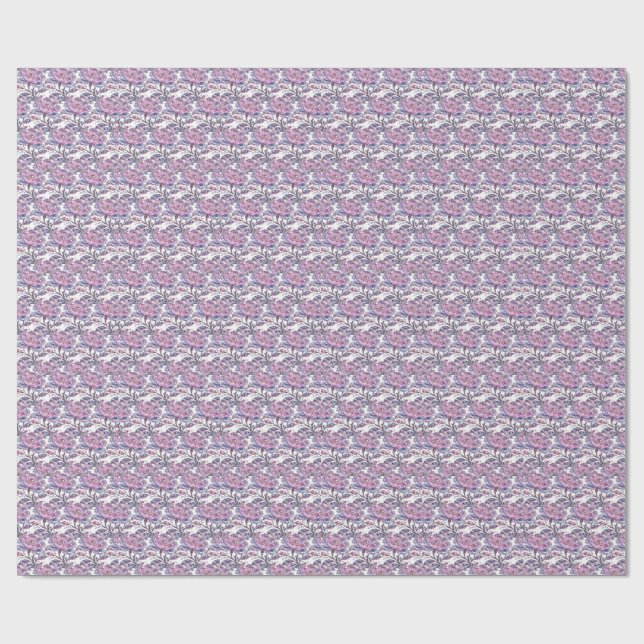 Elegant dammig ros botanisk mönsterdesign presentpapper (Platt)
