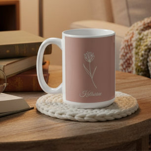 Elegant dammig ros Enkel blomma Namn Kaffemugg