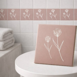 Elegant dammig ros enkel blomster namn kakelplatta