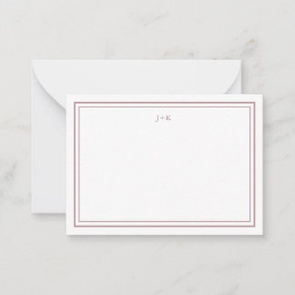 Elegant dammig ros monogram modern kalligrafi anteckningskort