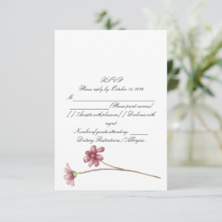 Elegant dammig rosa akvarellbröllop RSVP-kort OSA Kort