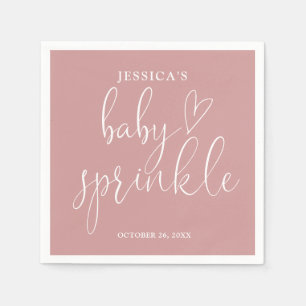 Elegant dammig rosa baby shower pappersservett