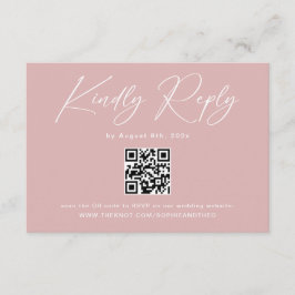 Elegant dammig rosa bröllops-RSVP Tilläggskort