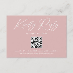 Elegant dammig rosa bröllops-RSVP  Tilläggskort