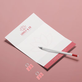 Elegant Dammig Rosa & Elfenbensfärgad Skönhetssalo Brevhuvud