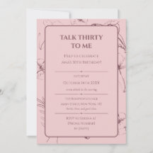Elegant dammig rosa finkonst blomstermotiv 30-årsf