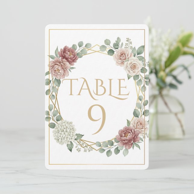 Elegant dammig rosa geometrisk blomster vattenfärg (Stående Fram)