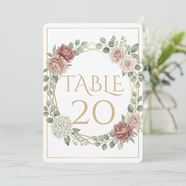 Elegant dammig rosa geometrisk blomster vattenfärg (Stående Fram)