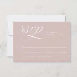 Elegant dammig rosa kalligrafi bröllop RSVP-kort OSA Kort