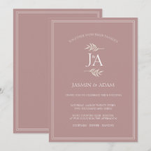 Elegant dammig rosa monogram bröllop