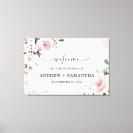 Elegant dammig rosa och grå bröllopsdekoration canvastryck