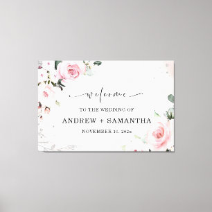 Elegant dammig rosa och grå bröllopsdekoration canvastryck