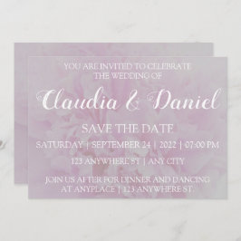 Elegant dammig rosa peonblom spara datum inbjudningar