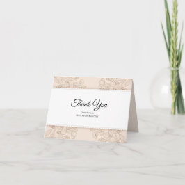 Elegant dammig rosenfärgad skissad blomsterbröllop tack kort