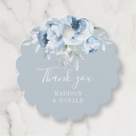 elegant dammiga blåa blommor bröllop gåvor etiketter