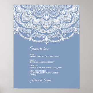 Elegant dammiga blåvita snöre mandala Classic Poster