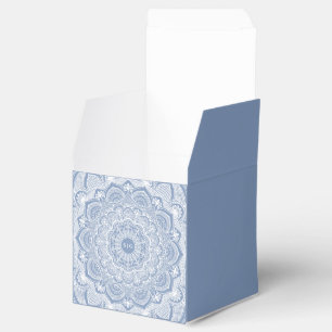 Elegant dammiga blåvita snöre mandala Classic Presentaskar
