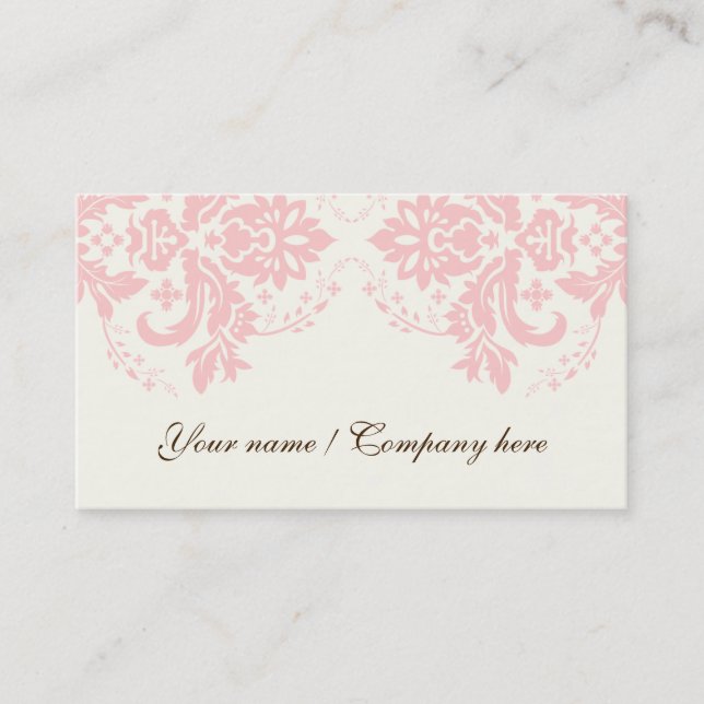 Elegant-dammmotiv för ljust rosa elfenben visitkort (Framsida)