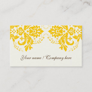 Elegant-dammmotiv gult elfenben visitkort