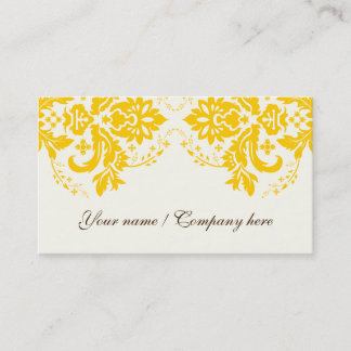 Elegant-dammmotiv gult elfenben visitkort