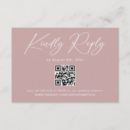 Elegant Dammros Bröllop RSVP Qr Kod Tilläggskort