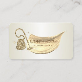 Elegant dammsugare med glitterpenseldrag visitkort