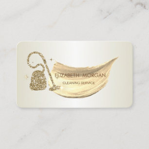Elegant dammsugare med glitterpenseldrag visitkort