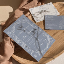 Elegant Dammtor Blå Blommig Boho Botanisk Bröllop