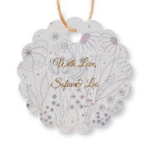 Elegant Dammtrosa Grå Handritad Blommig