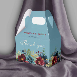 Elegant Dammusslad marinburgundisk blommigt bröllo Presentaskar