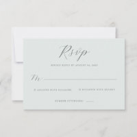 Elegant Dämpad Grön RSVP-kort