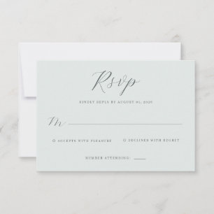 Elegant Dämpad Grön RSVP-kort OSA Kort