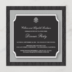 Elegant damsk middagspartaj Invitation (silver) be Inbjudningar