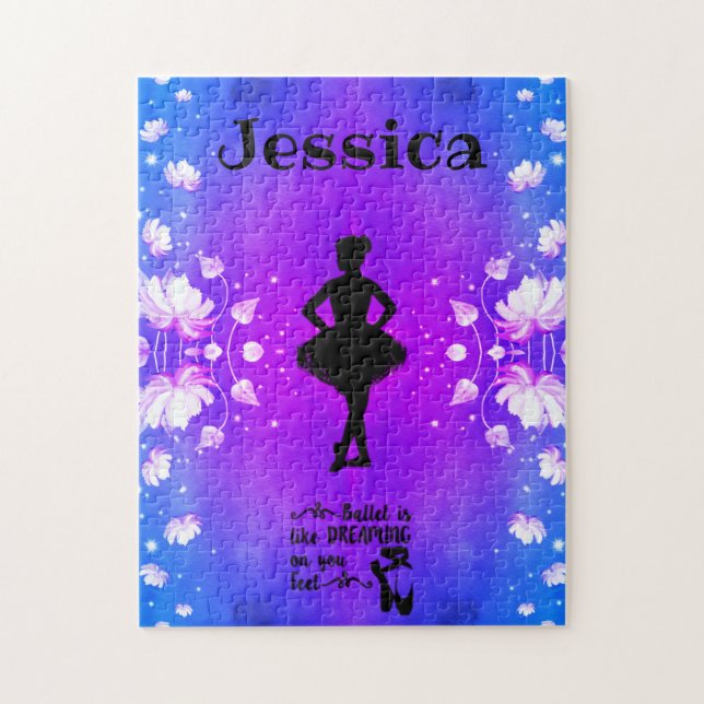 Elegant Dance Puzzle med Dancers Namn Pussel (Vertikal)