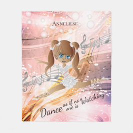 Elegant Dancing Brunette Ballerina - Dance Fleecefilt