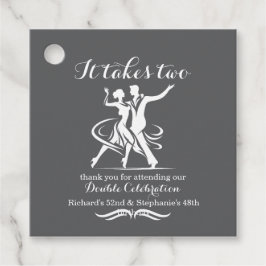 Elegant Dancing Couple Joint Birthday Firing Gåvor Etiketter