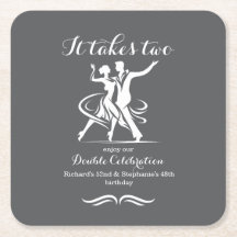 Elegant Dancing Couple Joint Birthday Firing