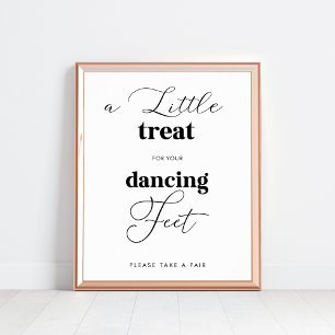 Elegant Dancing Feet Shoes Favor Bröllop-tecken Poster