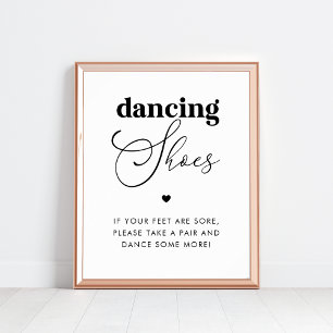 Elegant Dancing Shoes Heart Wedding Favor Sign Poster