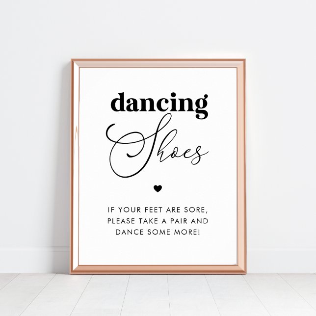 Elegant Dancing Shoes Heart Wedding Favor Sign Poster (Skapare uppladdad)