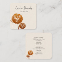 Elegant Dandelion Clock på Cream-Affärskortet