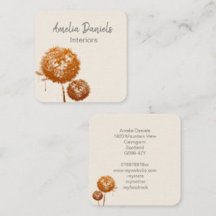 Elegant Dandelion Clock på Cream-Affärskortet Fyrkantigt Visitkort